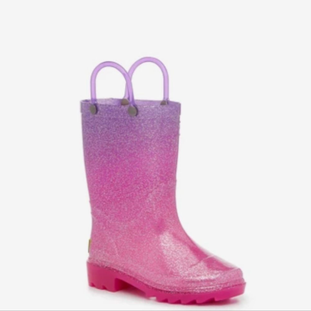 Western Chief Sparkly Pink purple Kids Rain Boots